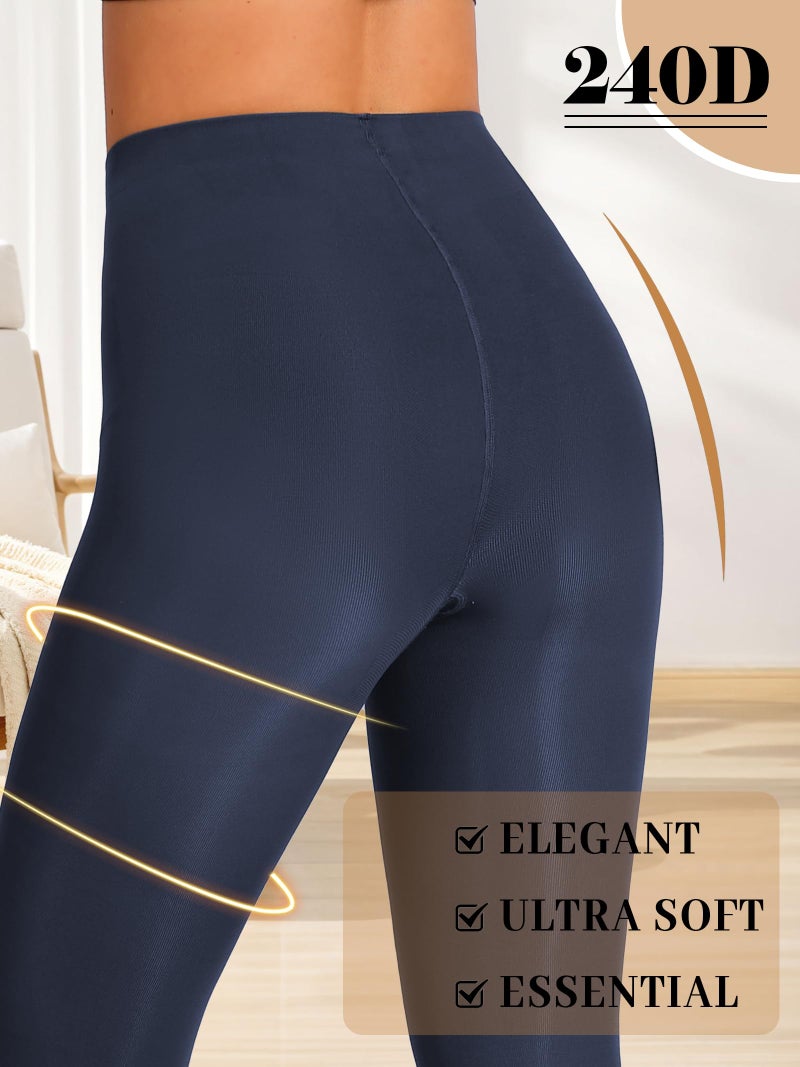 HONENNA Women's Control Top High Elastic Soft Opaque Pantyhose Tights - Image 3